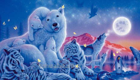 爱心北极熊怎么画