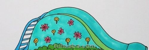 滑梯怎么画 简单