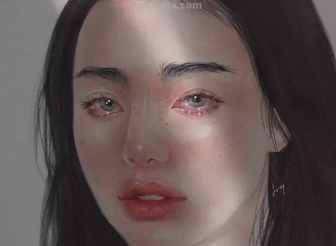 360度无死角的小姐姐，没想到是用彩铅画出来的
