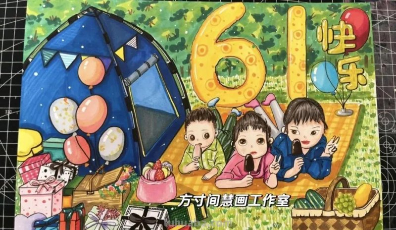 今日六一节日，这44张儿童节主题创意儿童绘画作品一起来欣赏呀！