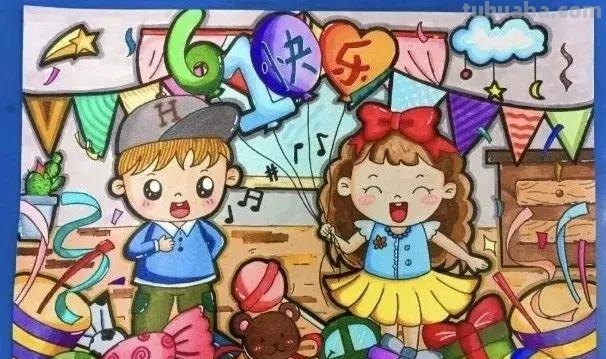今日六一节日，这44张儿童节主题创意儿童绘画作品一起来欣赏呀！