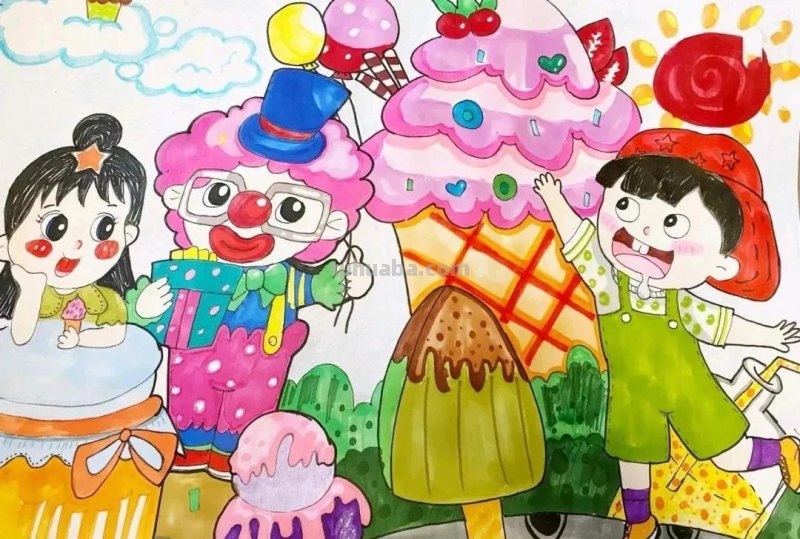今日六一节日，这44张儿童节主题创意儿童绘画作品一起来欣赏呀！