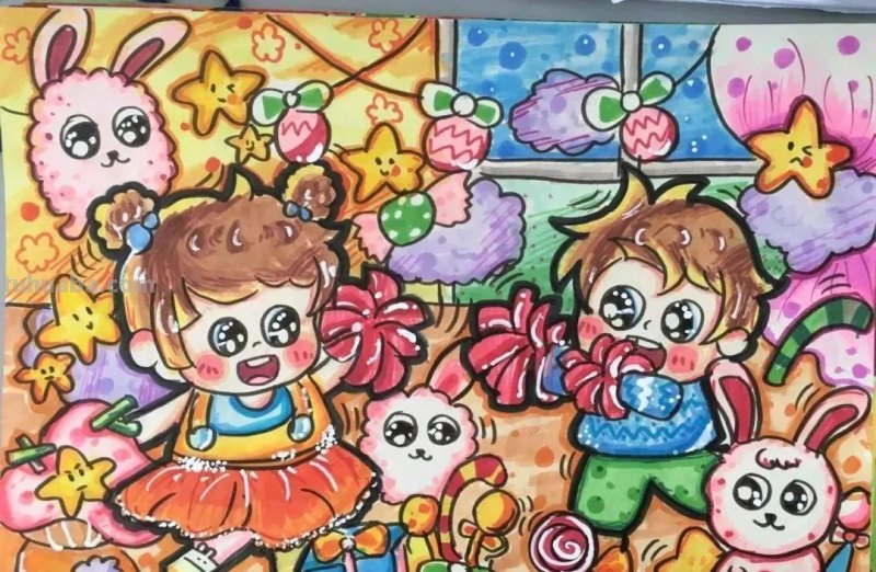 今日六一节日，这44张儿童节主题创意儿童绘画作品一起来欣赏呀！