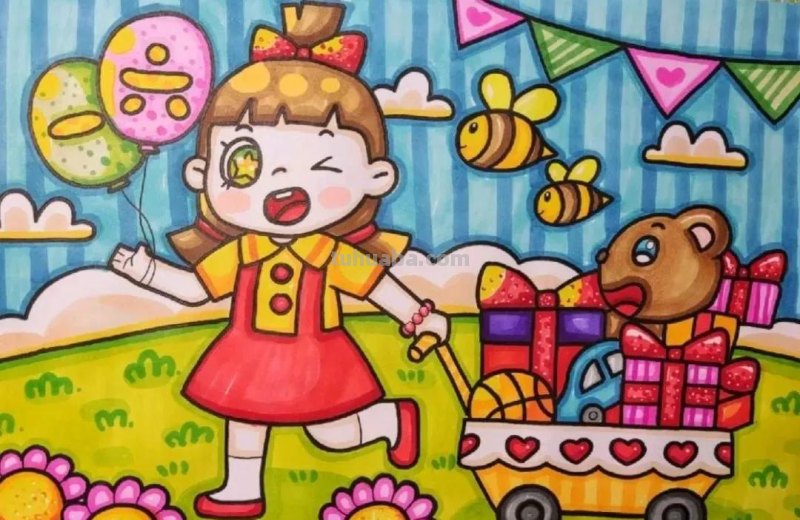 今日六一节日，这44张儿童节主题创意儿童绘画作品一起来欣赏呀！