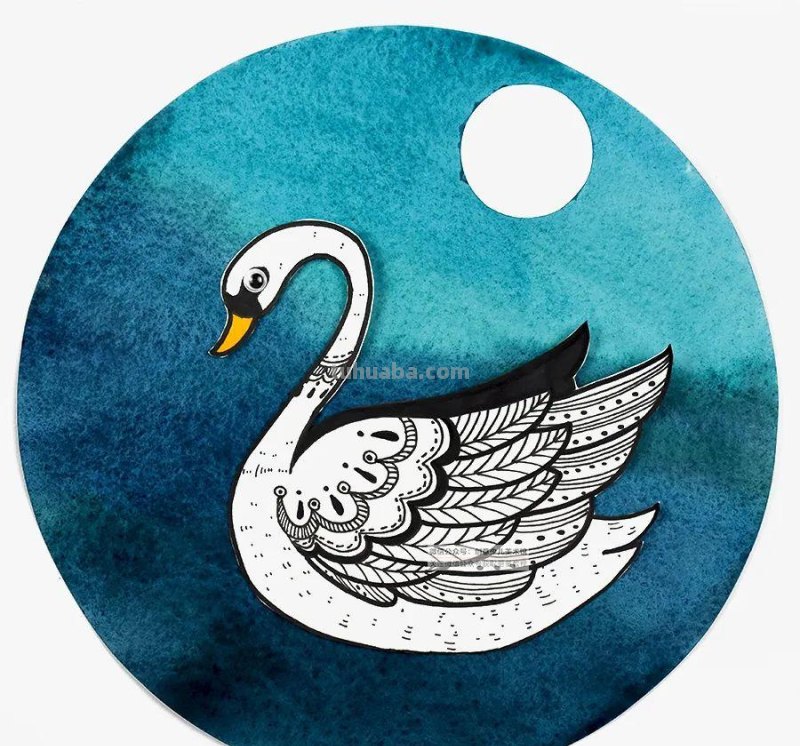 儿童画教程|创意线条课程推荐 - 月光下的白天鹅 儿童画教程|创意线条课程推荐 - 月光下的白天鹅