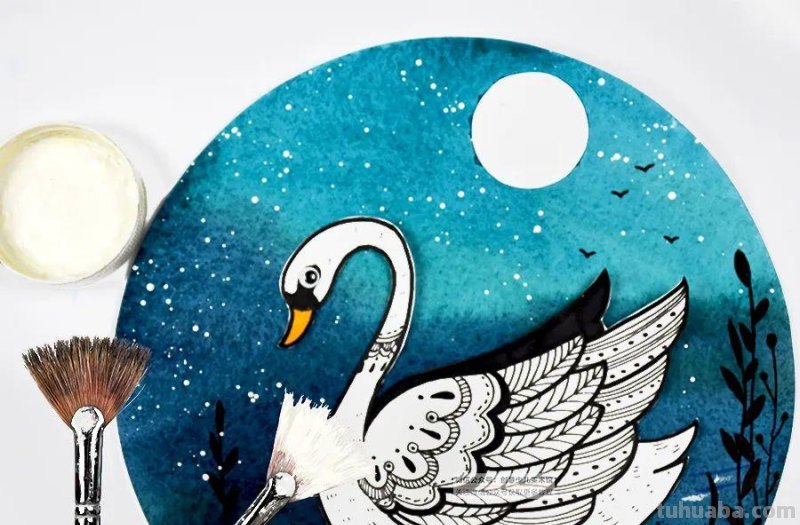 儿童画教程|创意线条课程推荐 - 月光下的白天鹅 儿童画教程|创意线条课程推荐 - 月光下的白天鹅