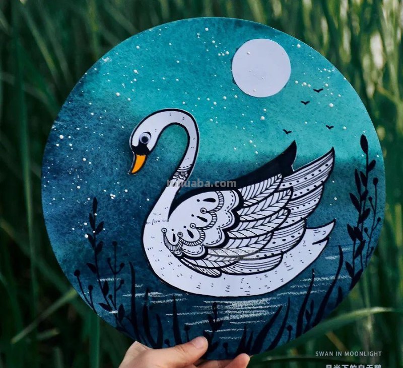 儿童画教程|创意线条课程推荐 - 月光下的白天鹅 儿童画教程|创意线条课程推荐 - 月光下的白天鹅