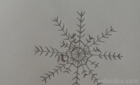 怎么画雪花简笔画