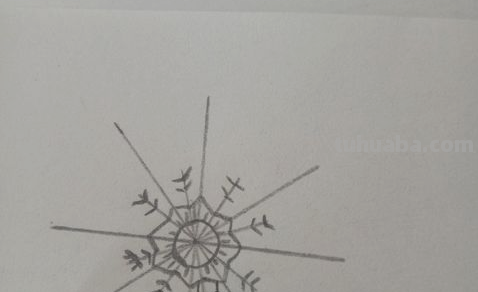 怎么画雪花简笔画