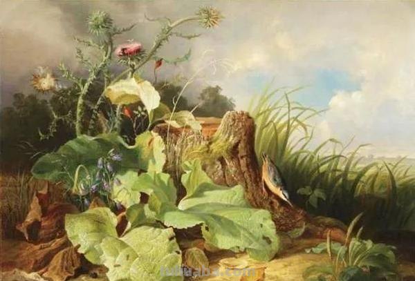 奥地利画家Josef Schuster古典花卉静物油画作品