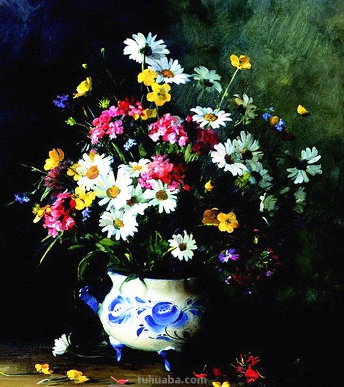 落英有情 - 俄罗斯画家 Serguei Toutounov 花卉静物油画
