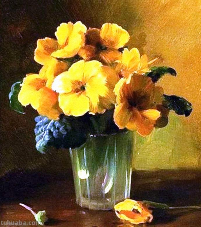 落英有情 - 俄罗斯画家 Serguei Toutounov 花卉静物油画
