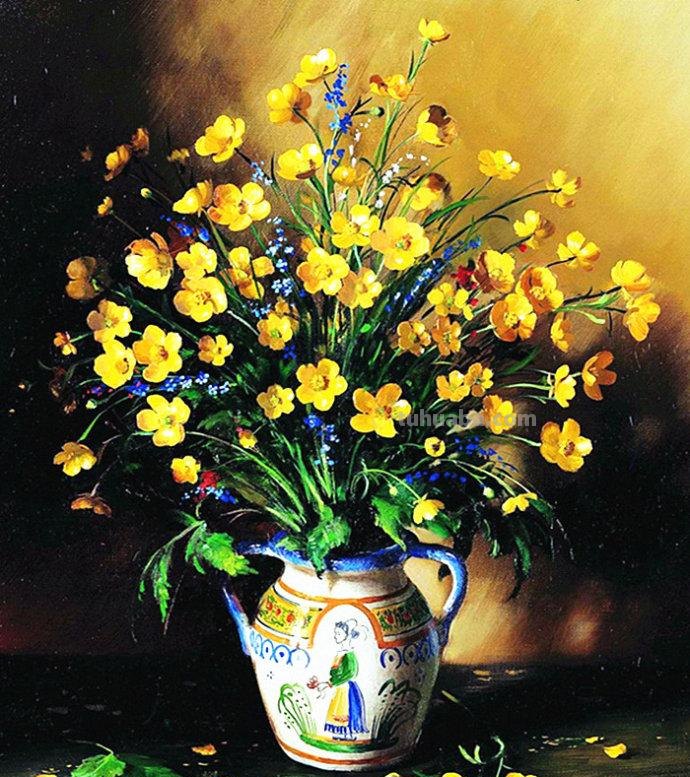 落英有情 - 俄罗斯画家 Serguei Toutounov 花卉静物油画