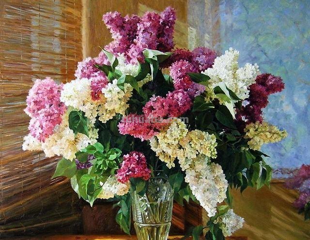 午后花园里的美丽时光 - 乌克兰画家基里·琴科花卉水果油画专辑