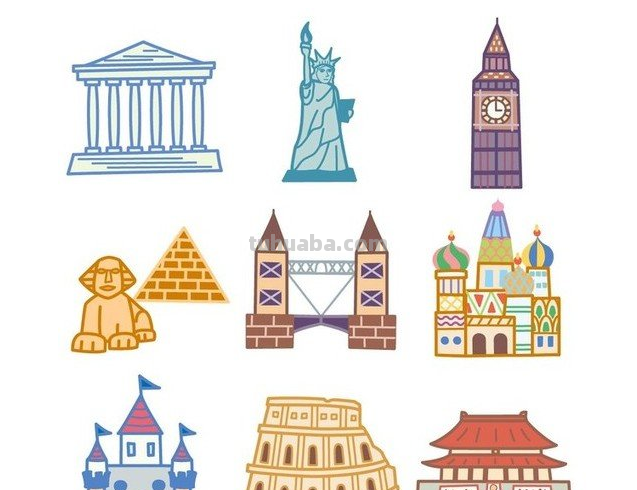 求世界各国标志性建筑的简笔画