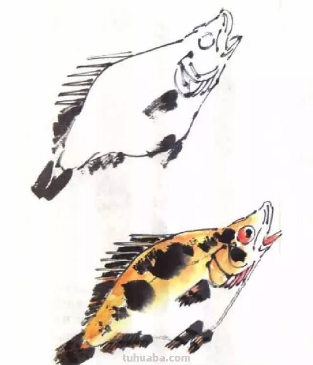 国画｜各种鱼的写意画法