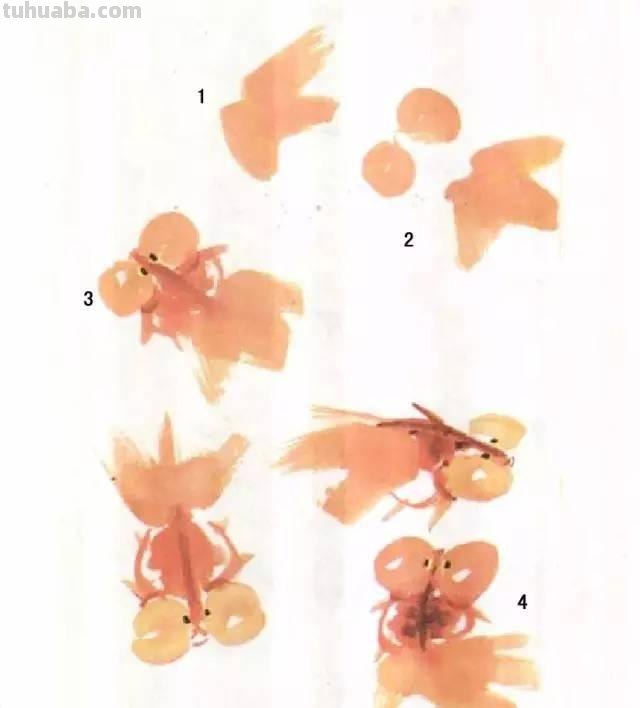 国画｜各种鱼的写意画法