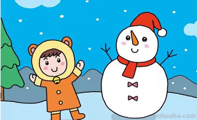 如何教孩子画雪人