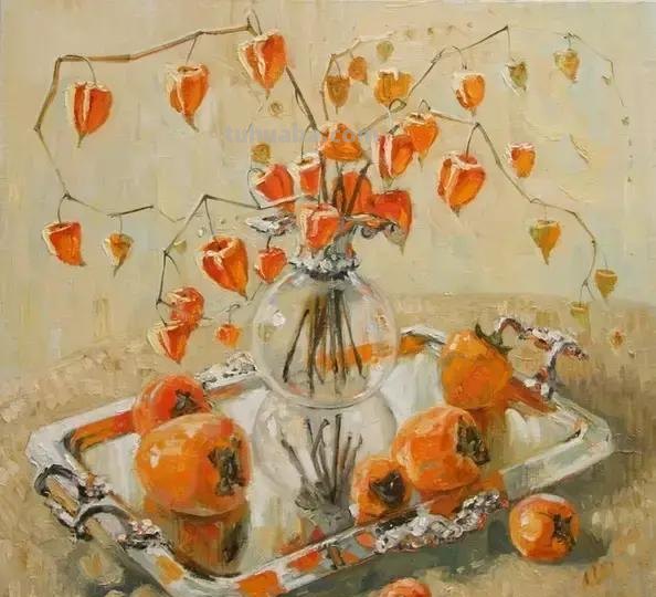 俄罗斯女画家Maria Pavlova静物花卉油画作品欣赏