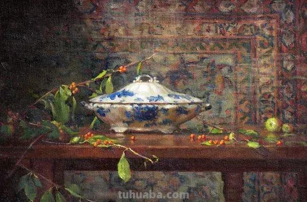 精美静物花卉-美国画家Delbert Gish