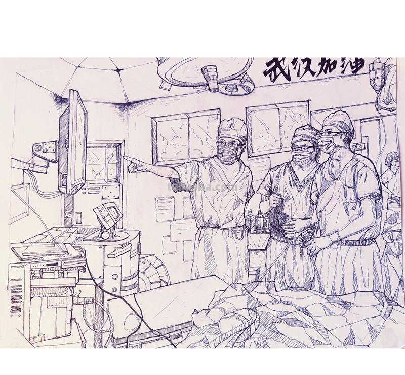 速写作品：一场无硝烟的战争