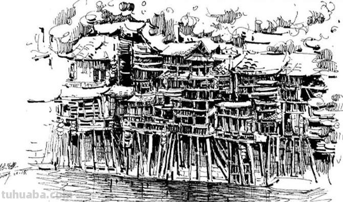 「转载美术」一组古镇速写作品欣赏