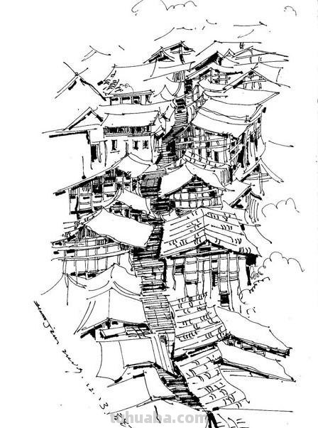 「转载美术」一组古镇速写作品欣赏