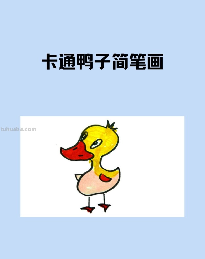 卡通鸭子简笔画画法图片步骤