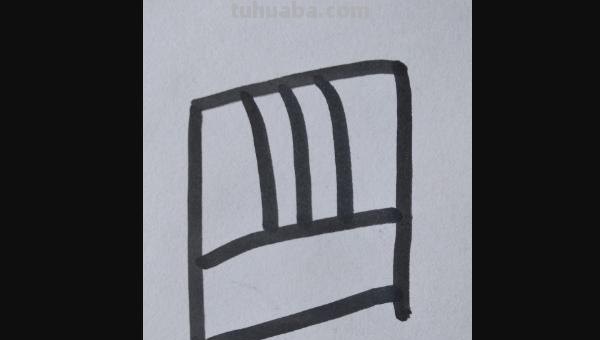 凳子怎么画简笔画 放有书架翻开书的课桌凳简笔画怎么画？