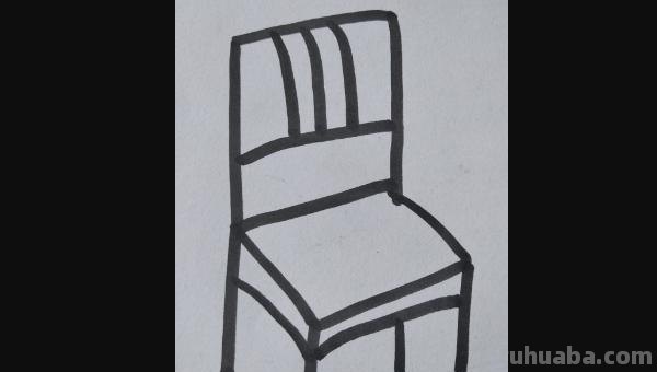 凳子怎么画简笔画 放有书架翻开书的课桌凳简笔画怎么画？