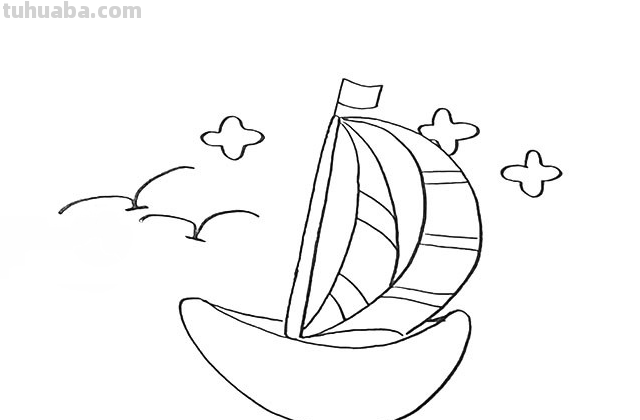 帆船的画法简单又漂亮