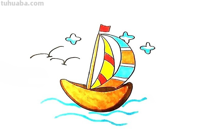帆船的画法简单又漂亮