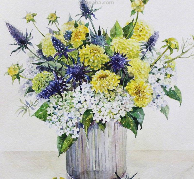 唯美静物花卉水彩装饰画欣赏