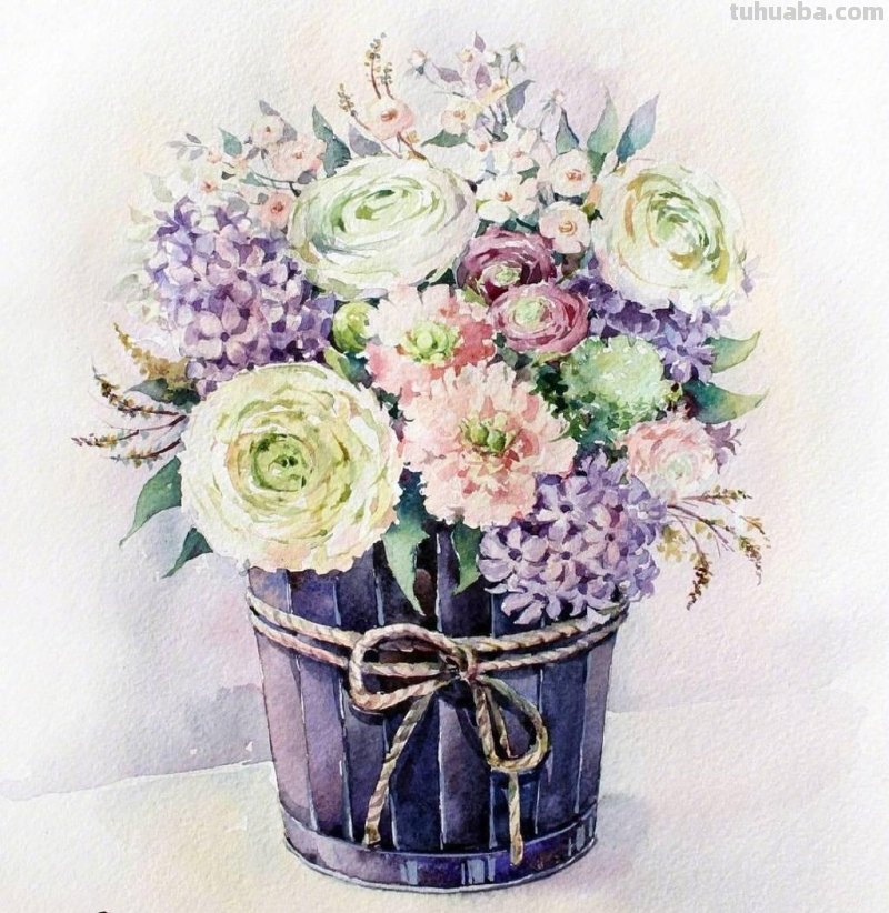 唯美静物花卉水彩装饰画欣赏