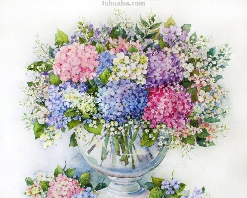 唯美静物花卉水彩装饰画欣赏