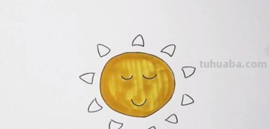 太阳怎么画简笔画