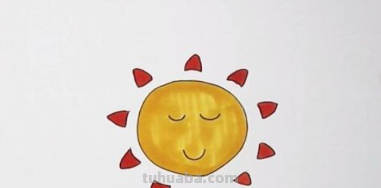 太阳怎么画简笔画