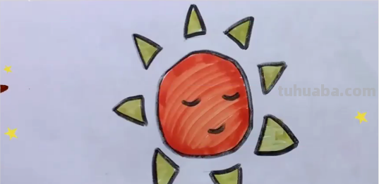 如何画太阳简笔画图片