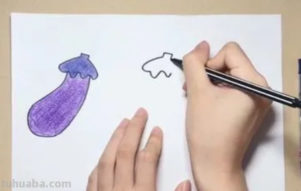 茄子怎么画一步一步教
