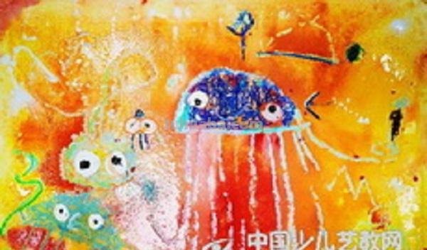海底世界儿童画：水母