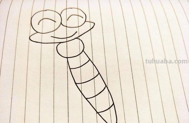 卡通蜻蜓简笔画