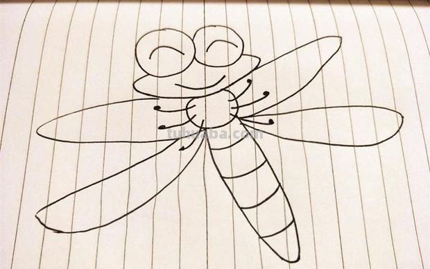 卡通蜻蜓简笔画