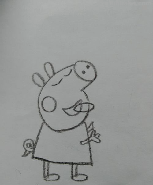 小猪佩奇吃雪糕怎么画