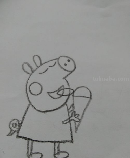 小猪佩奇吃雪糕怎么画