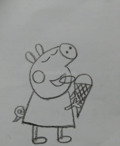 小猪佩奇吃雪糕怎么画