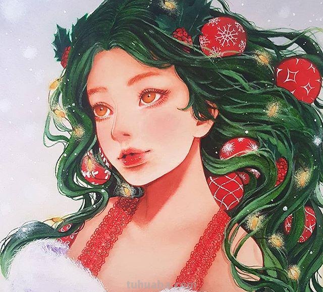 动漫风水彩插画 仙气逼人 学水彩就画这种