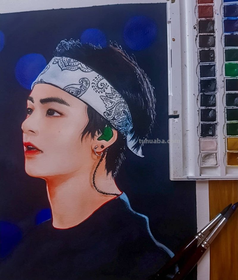 动漫风水彩插画 仙气逼人 学水彩就画这种