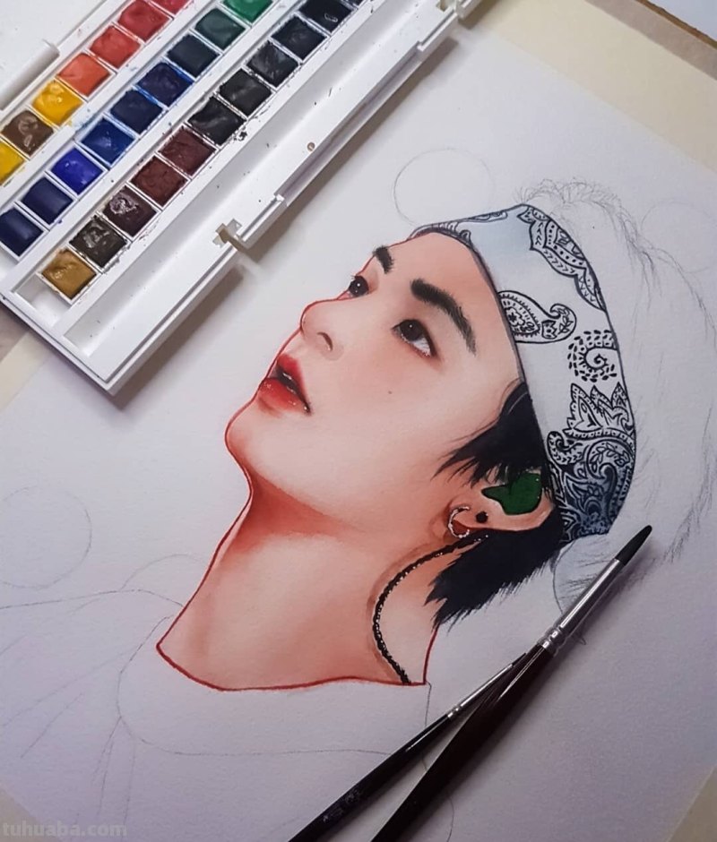 动漫风水彩插画 仙气逼人 学水彩就画这种