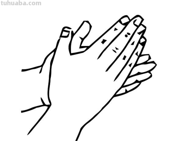 七步洗手法简笔画