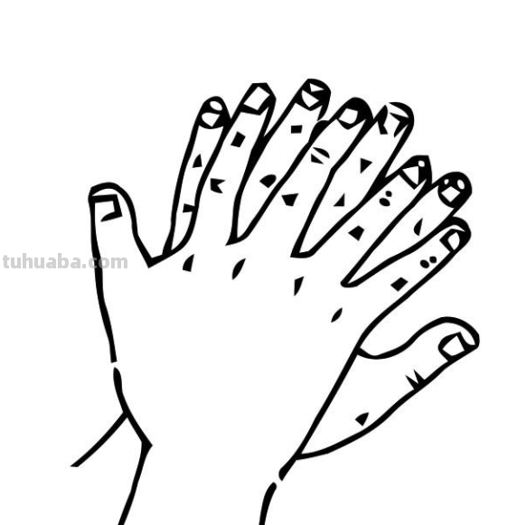 七步洗手法简笔画